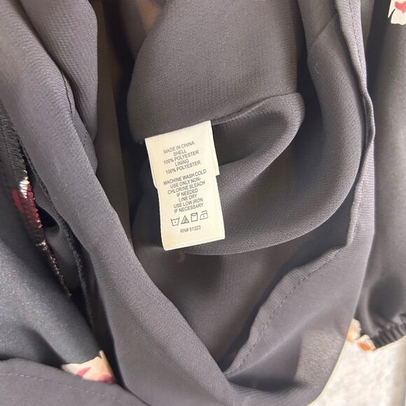 1. State Romper Womens Medium Black Floral Ruffle V-Neck Long Sleeves Casual NWT - Picture 10 of 15